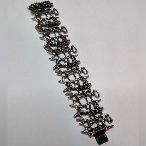 Vintage Modernist Brutalist Signed Gilles Guy Vidal Panel Bracelet